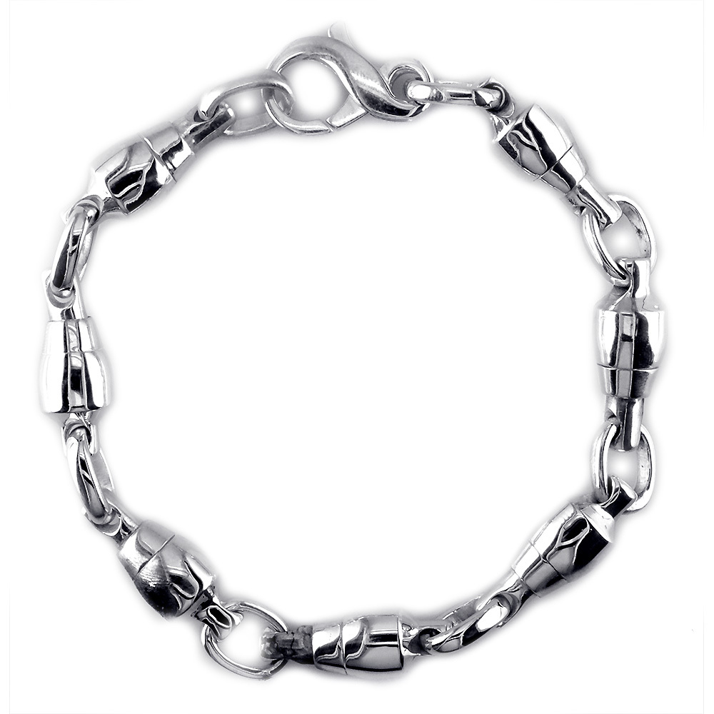 8.5mm Size Fishing Swivel Bracelet in 14k White Gold, 8.5 Inches - Other