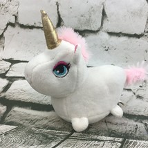 Unicorn Plush Gold Shimmer Horn Stuffed Fantasy Animal Sewn Eyes Soft Toy - $7.91