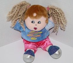 Dan Dee Doll 9&quot; Plush Girl BFF Friend Curly Yarn Pigtails Stuffed Soft T... - $12.60