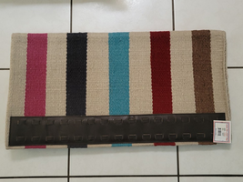 Casa Zia New Zealand Wool Saddle Blanket NEW Pink Navy Teal Red Brown 32x32 - $79.99