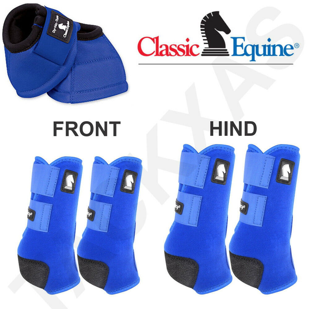 Classic Equine Horse Legacy2 Front Hind Bell Sport Boots Blue UDNBL