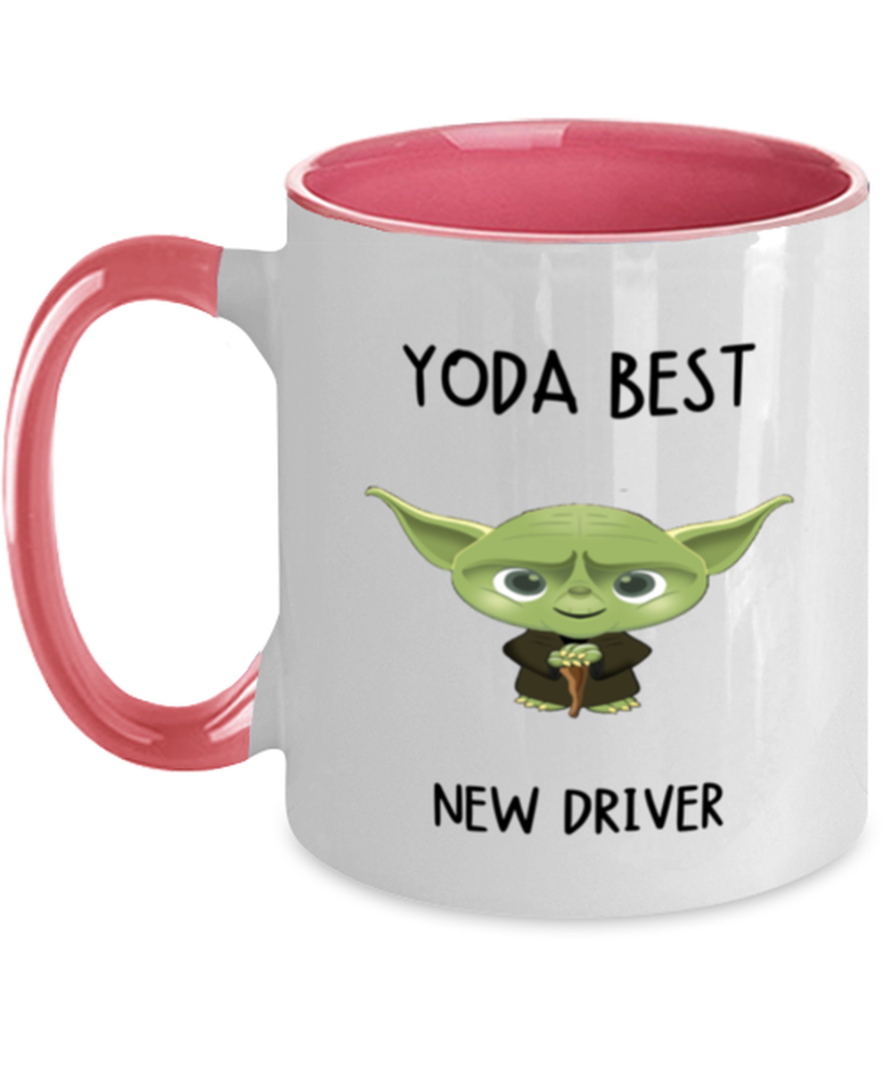 New Driver Mug Yoda Best New Driver for Men Women Pink Two-tone Coffee Tea Cup