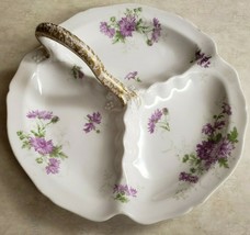 C. Ahrenfeldt Limoges France Depose 3 Sectioned Serving Dish With Handle  - $70.13
