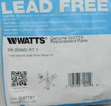 Watts Valve Rubber Parts Repair Kit One Inch Lead Free 0887787 image 2