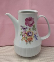 5 CUP COFFEE POT w/o  LID #97 Porcelain ROSE FLORAL Germany G.D.R. EUC - $19.39
