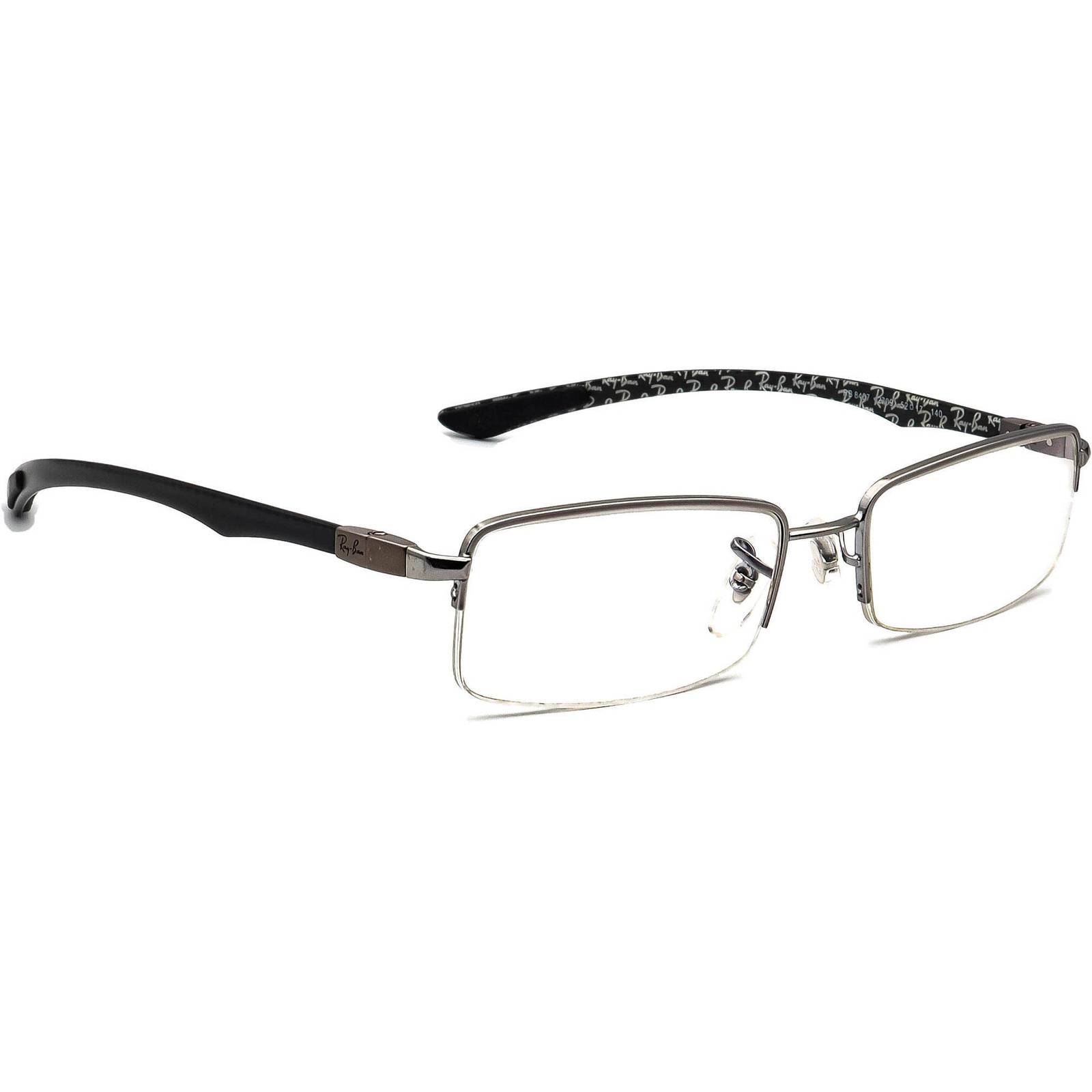 Ray-Ban Eyeglasses RB 8407 2709 Carbon Fiber Silver Half Rim Italy 52 ...