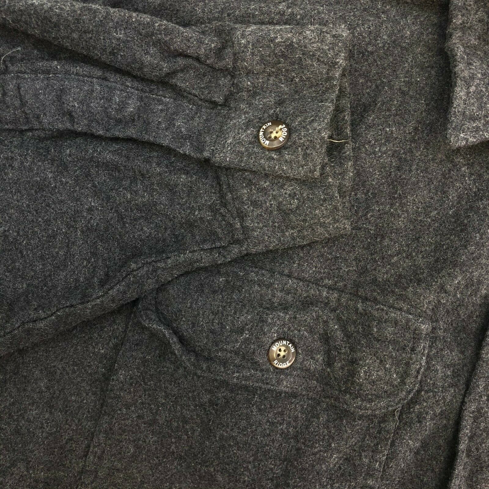 Mountain Ridge Button Up Shirt Mens 2XLB Gray Flannel Long Sleeve ...
