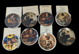 Lot of 8 Norman Rockwell Vintage Edwin Knowles Collector Plates American - $37.01
