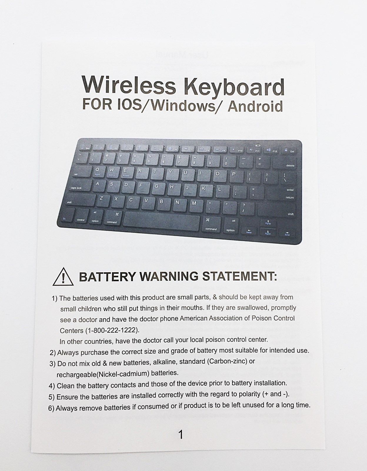 Wireless Bluetooth Keyboard for Apple iPhone All Versions 3 4 5 6 7 8