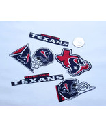 Houston Texans Retro NFL, Fabric Iron On Appliques, NO Sew, 8 Pc, Set #2  - $9.99
