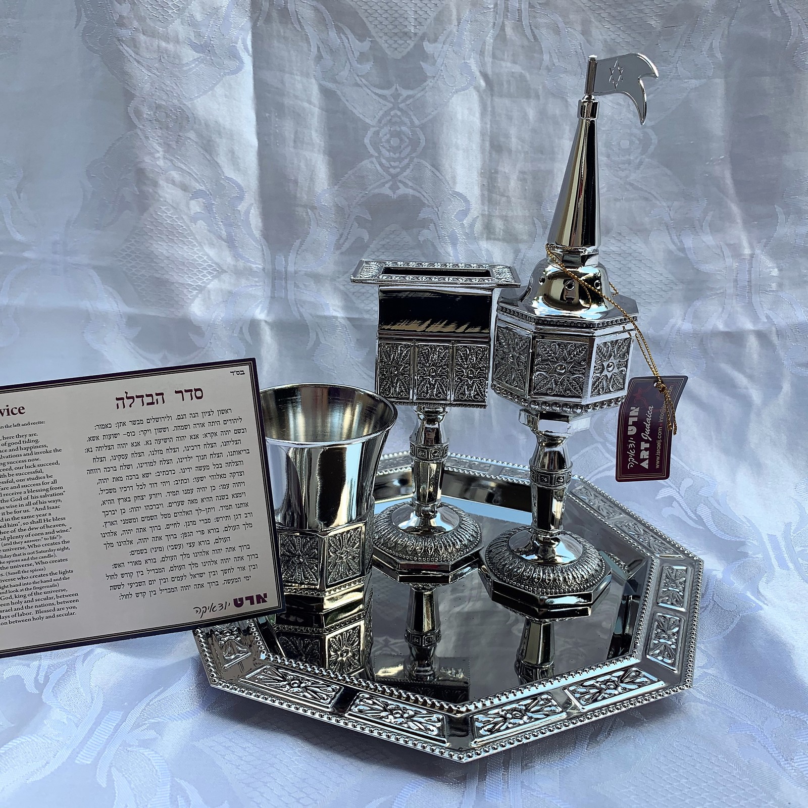 SALE JUDAICA Nickel Plated Ritual Shabbat Havdalah Candle holder Cup Set Other