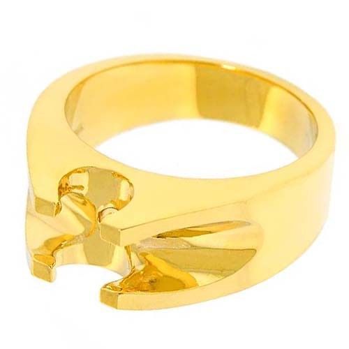 MENS DIAMOND RING MOUNTING SEMI MOUNT TENSION SET 14K YELLOW GOLD