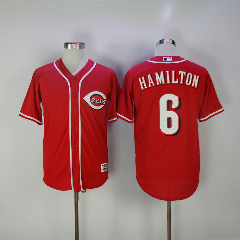 Men's Cincinnati Reds 6 Billy Hamilton Jerseys Cool Base Baseball Red Sewn on BaseballMLB