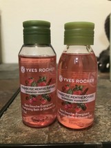 Set Of 2- Yves Rocher Raspberry Peppermint Bath & Shower Gel 1.6 Oz Each New - $13.18