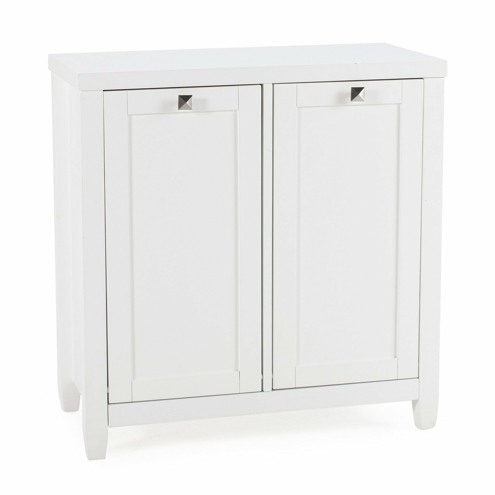 Classic White Laundry Room Essentials Double Laundry Hamper Cabinet ...