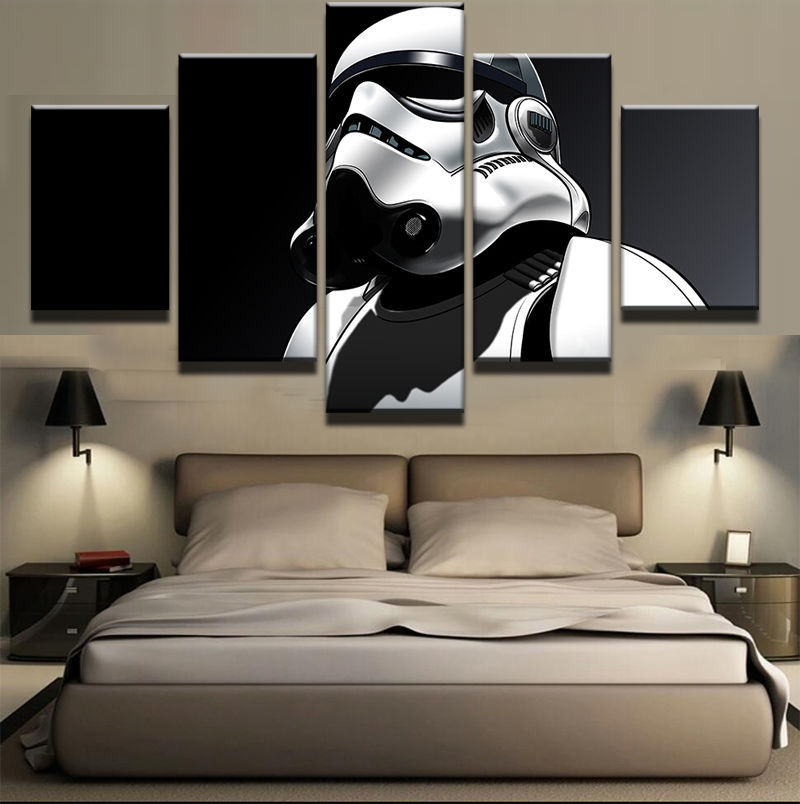 Framed 5 Piece Star Wars Stormtrooper Canvas Prints Painting Wall Art