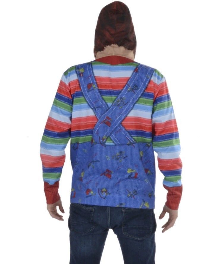 Faux Real Chucky Full Face Sublimated Adult Zip Hoodie Halloween ...