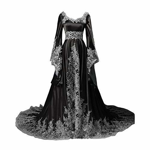Lemai Long Sleeves A Line Gothic Vintage Beaded Women Formal Corset Gothic Prom