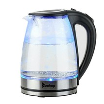 ZOKOP 1.8 Liter Glass Electric Tea Kettle Blue LED Light Fast Boiling BPA-Free - $41.99