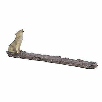 Alpha Gray Wolf Howling at The Moon by The Creek Incense Burner Holder Figurine