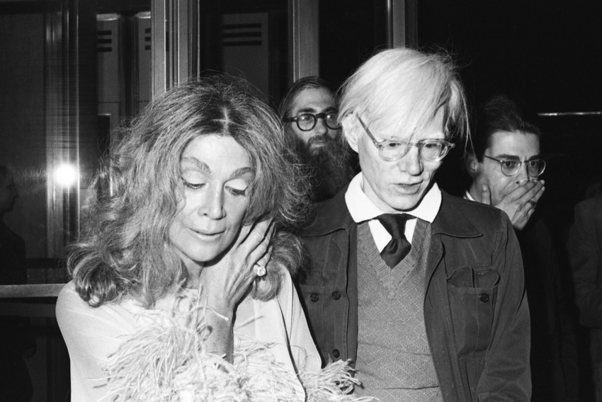 Andy Warhol and Sylvia Miles 1970'S Candid 24x18 Poster - Home Décor