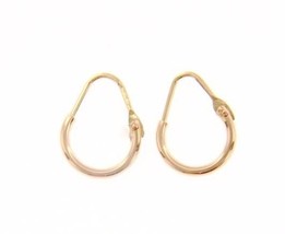 18K ROSE GOLD ROUND CIRCLE EARRINGS DIAMETER 8 MM WIDTH 1.7 MM, MADE IN ITALY image 1