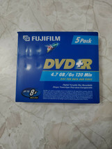 Fujifilm DVD-R 5 Pack 120 Min Blank Storage Media 4.7GB  Disc for Data V... - $12.95