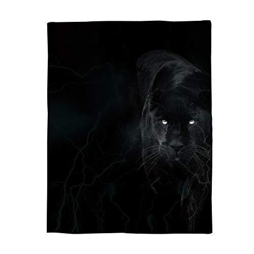 JEANCZ Flannel Fleece Bed Blanket The Black Panther in The Dark Throw Blanket Li Blankets & Throws
