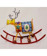Reindeer Rocking Horse Colorful Metal Holiday Décor 11&quot; Christmas Tree G... - $38.99