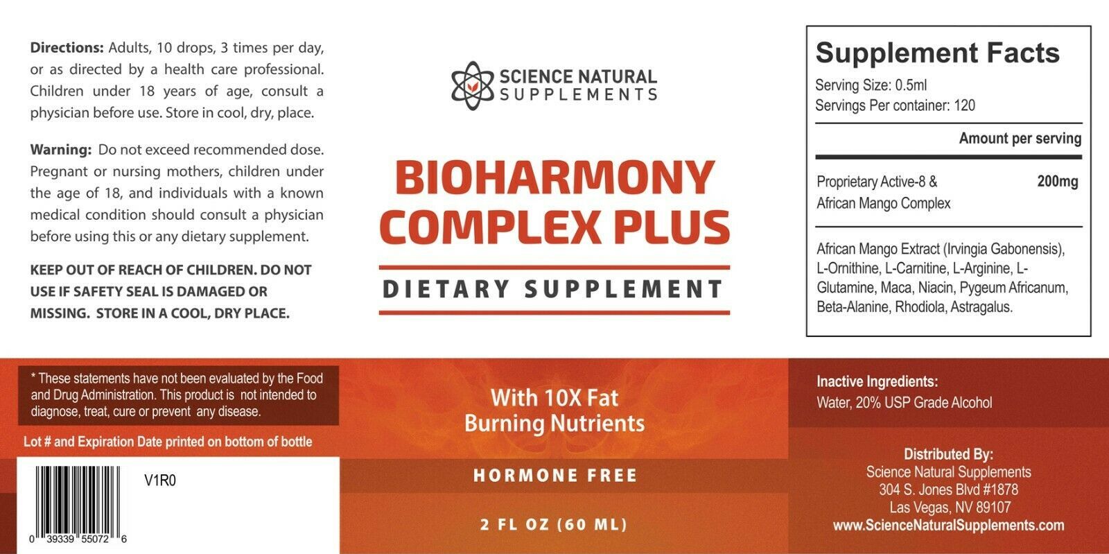 Primary image for Science Natural Supplements BioHarmony Complex Plus Fut Burning 120 Servings