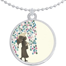 Colorful Raindrops Round Pendant Necklace Beautiful Fashion Jewelry - $10.77