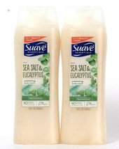 2 Bottles Suave Essentials 18 Oz Sea Salt & Eucalyptus Exfoliating Body Wash