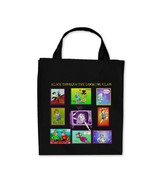 Alice Through the Looking-Glass Cartoon Art Grocery Tote Bag - Black - $24.95