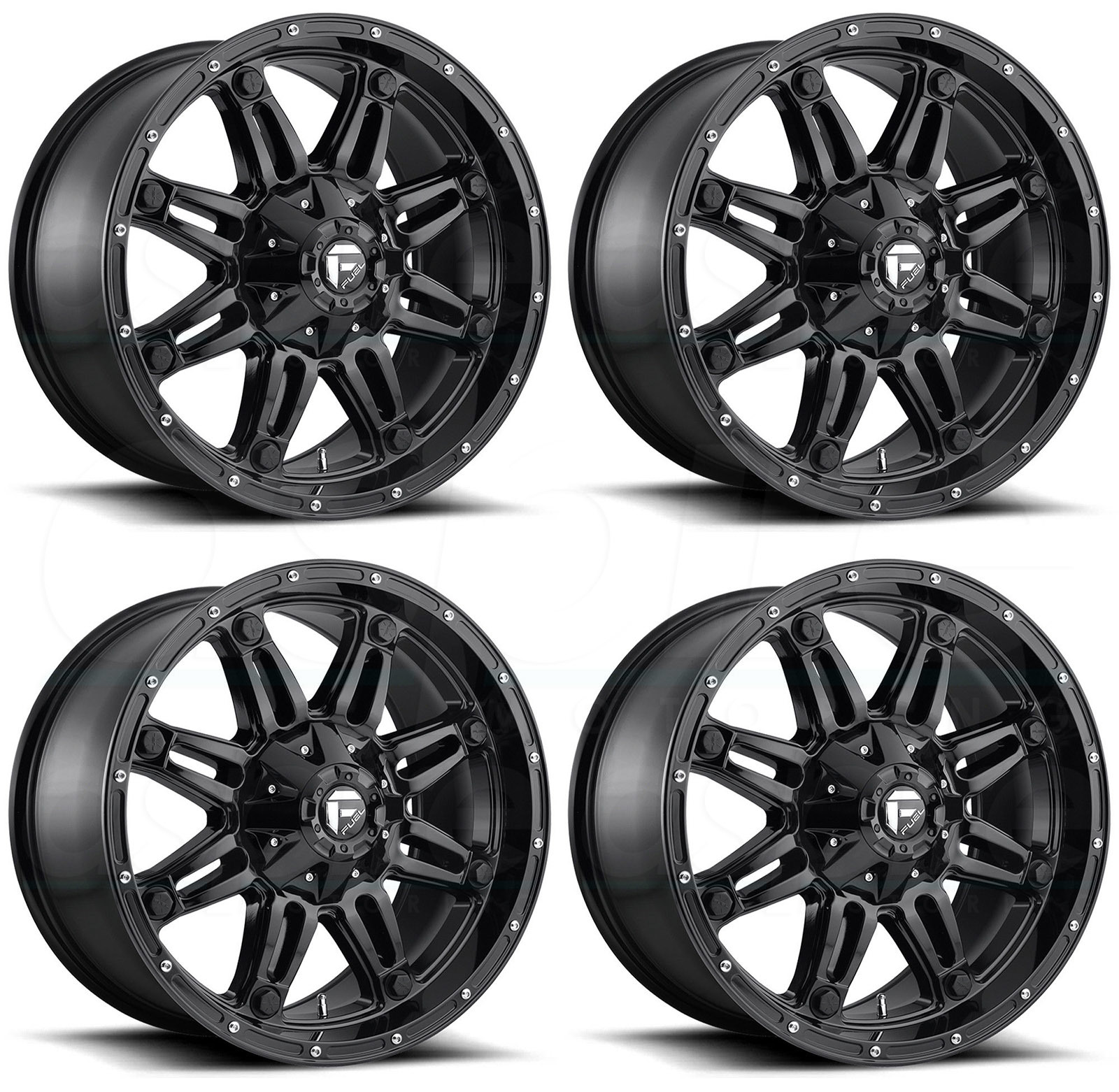 20x10 Fuel Hostage D625 5x5.5/5x150 18 Gloss Black Wheels Rims Set(4