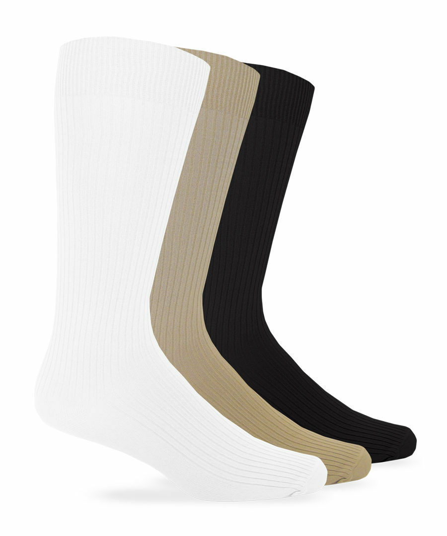 6 Pair Jefferies Socks Mens Microfiber Nylon Rib Crew Dress Uniform Casual Socks