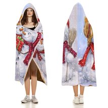 Mondxflaur Snowman Hooded Throw Blanket for Living Room Loveseat Office ... - $21.99+