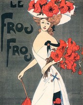 Le Frou Frou: Girl In White And Red w/Umbrella - 1908 - $12.82+