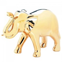 Golden Ceramic Elephant Figurine - 7 inches - $57.82