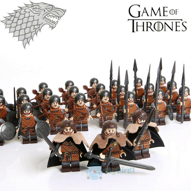 30Pcs/set House Stark Composite Army Game Of Thrones Minifigures Custom Toys