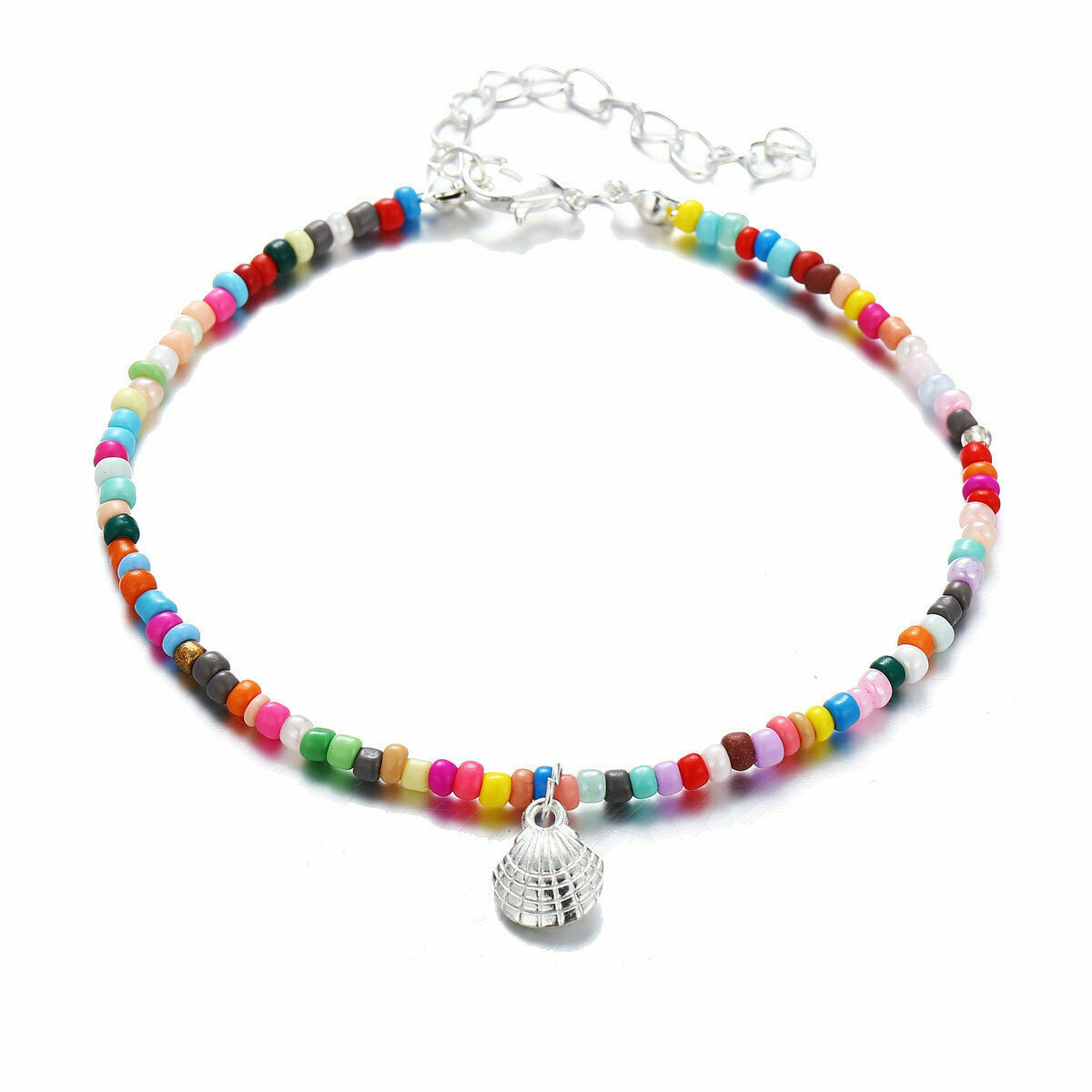 Rainbow Colour Seed Beads Boho Ankle Bracelet Anklet Barefoot Foot Chain USA