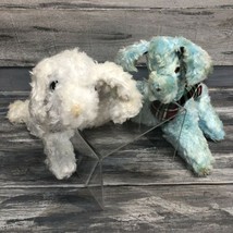 Vtg Antique Gund Puppy Dog Scottie Plaid Sani Foam stuffed Animal 50’s Lot 2 - $24.75