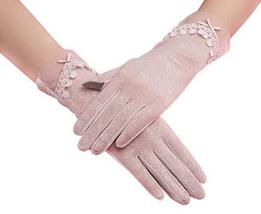 Gentle Meow Driving Sunscreen Gloves Women&#39;s Bowknot Lace ice Short Patt... - $17.41