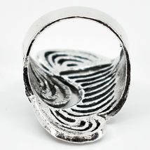 Bohemian Inspired Silver Tone Connected Geometric Loops Filigree Statement Ring image 5