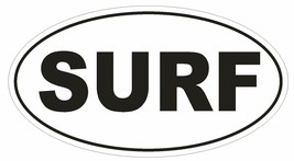 SURF Euro Oval Bumper Sticker or Helmet Sticker D513 Laptop Cell Phone Beach - $1.39+