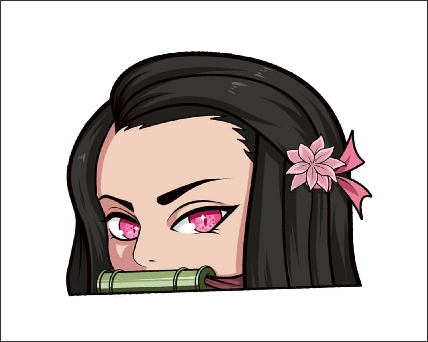 Nezuko Kamado #3 Peeking Peeker Window Vinyl Decal Anime Stickers Demon