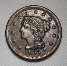 1855 Large CH XF Coin AE109 - $78.30