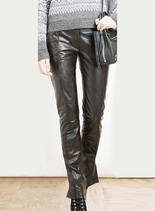 Front Crease Leather Pants Black Colour Mono and similar items