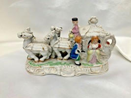 Vintage Japan Hand Painted Horse Stage Coach Figurine - $95.00