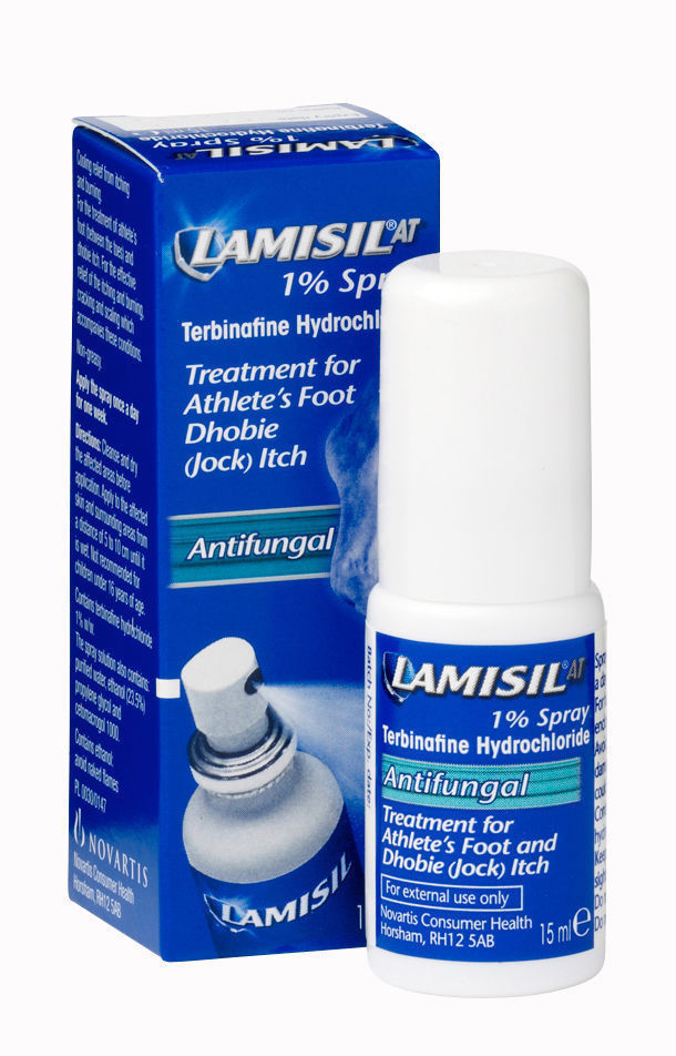 LAMISIL spray 1 kills fungi causing skin infections on the legs and