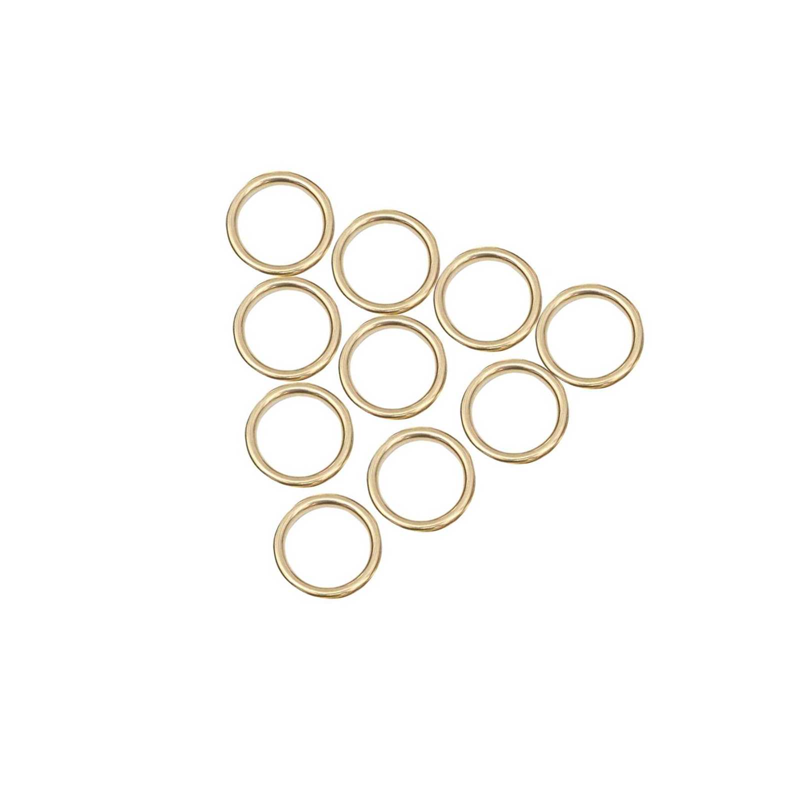 10Pcs Gold Round Brass S - 1 Inch Solid L Hoop For Dream Catcher Crafts Acces